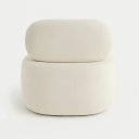 Ver imagem 3 de Poltrona Estofada Moderna Bege Estrutura Resistente Conforto Premium Decoração Clean