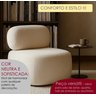Poltrona Estofada Moderna Bege Estrutura Resistente Conforto Premium Decoração Clean - 7