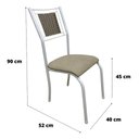 Ver imagem 6 de Kit 4 Cadeira Belize Jantar Assento Estofado Tecido Corino