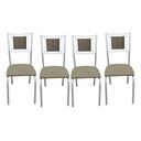 Ver imagem 2 de Kit 4 Cadeira Belize Jantar Assento Estofado Tecido Corino