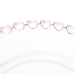 Queijeira Lyor Coração de Cristal Borda Rosa 19,5 x 13cm - 4
