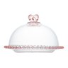 Queijeira Lyor Coração de Cristal Borda Rosa 19,5 x 13cm - 2