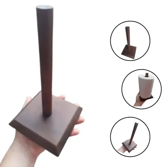 Ver imagem 7 de Porta Papel Toalha Suporte Rolo Mesa Bancada Madeira Luxo