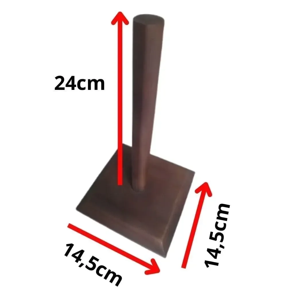 Ver imagem 3 de Porta Papel Toalha Suporte Rolo Mesa Bancada Madeira Luxo