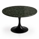 Ver imagem 1 de Mesa de Jantar Saarinen Redonda 130 cm Tampo Mármore Verde Guatemala Base Laca Preta