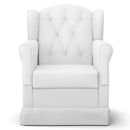 Poltrona de Amamentação e Descanso com Balanço e Puff Lucy P04 Sintético Branco - Mpozenato - 6