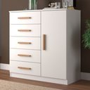 Ver imagem 1 de Cômoda New Monaco 1 Porta 5 Gavetas Branco - Evidencia Móveis