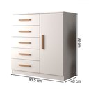 Ver imagem 3 de Cômoda New Monaco 1 Porta 5 Gavetas Branco - Evidencia Móveis