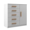Ver imagem 2 de Cômoda New Monaco 1 Porta 5 Gavetas Branco - Evidencia Móveis