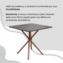 Ver mais imagens de Conjunto Sala de Jantar Mesa Quadrada 75x75cm Tampo Ardósia Indiana 4 Cadeiras Paraty Marrom/Creme