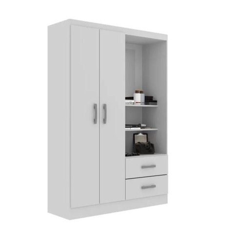 Guarda Roupa Capelinha Infantil 2 Portas 2 Gavetas Premium Branco