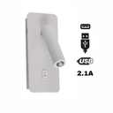 Ver imagem 1 de Arandela Led 3w Arcavi Usb Leitura Make Interruptor Branca Bivolt