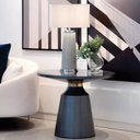 Ver imagem 1 de Mesa de Centro Auxiliar Apoio Redonda Veneza 68 X 84 Cm:prateado