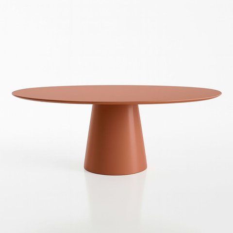 Mesa de Jantar Cone Oval 244x137 Cm Laca Terracota