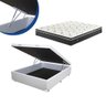 Cama Box Baú Casal Colchão Mola Bonnel + Box Sintético Branco Sp Moveis 59x138x188 - 2