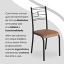 Ver imagem 7 de Conjunto Sala de Jantar Mesa Quadrada 75x75cm Tampo Ardósia Indiana 4 Cadeiras Paraty Preto/Courino Marrom/Fosco