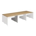 Ver imagem 3 de Espaço de Trabalho 6 Lugares 3,30m X 1,40m Pé Painel F5 Cor:macadâmia com Branco