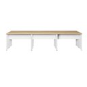 Ver imagem 4 de Espaço de Trabalho 6 Lugares 3,30m X 1,40m Pé Painel F5 Cor:macadâmia com Branco