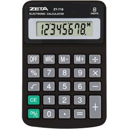 Calculadora De Mesa 8Dig. Zeta Zt718 Preta - 1