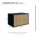 Ver imagem 4 de Armário para Banheiro Suspenso Ripy 60cm Yescasa Preto