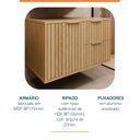 Ver imagem 5 de Armário para Banheiro Suspenso Ripy 60cm Yescasa Bege/Wood