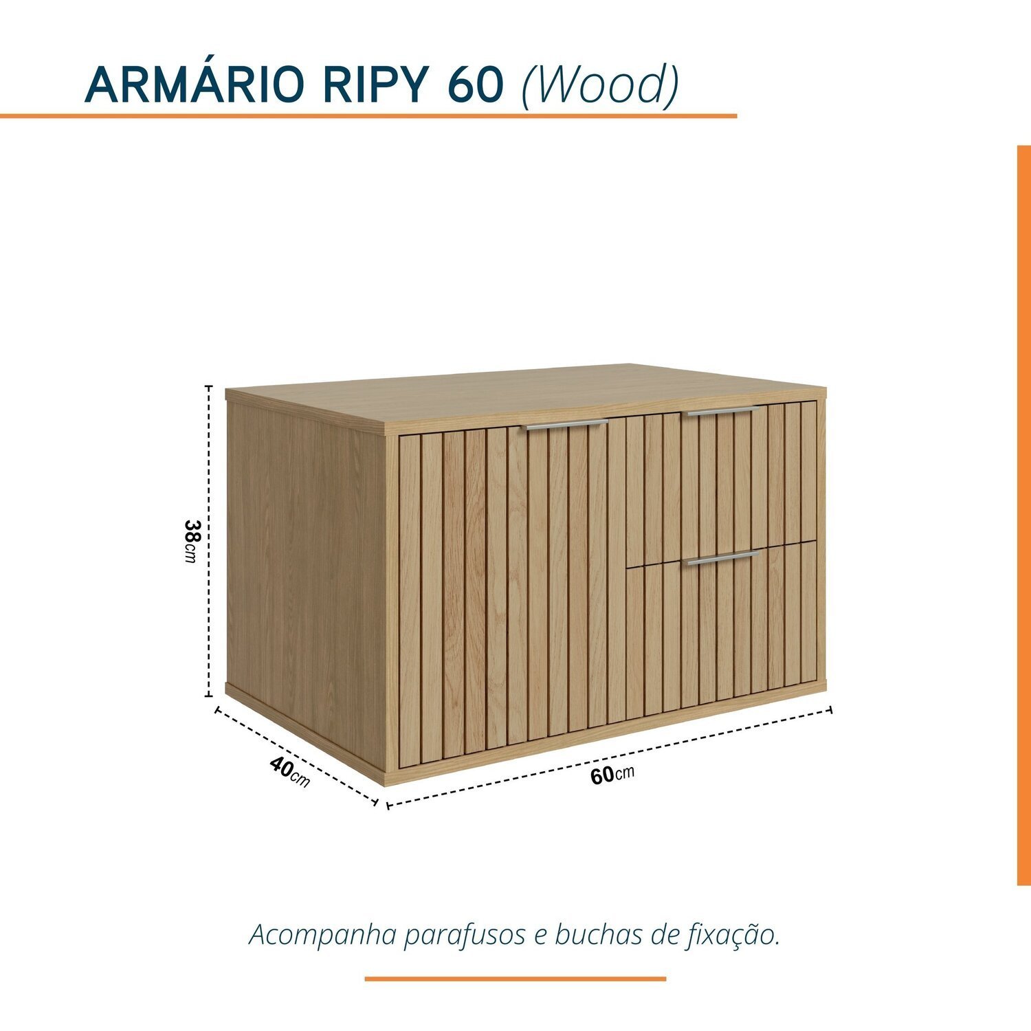 Armário para Banheiro Suspenso Ripy 60cm - 4