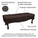 Ver imagem 3 de Puff Recamier Retrô Luis Xv Captonê Vicenza 90cm Suede S04 Cor Café
