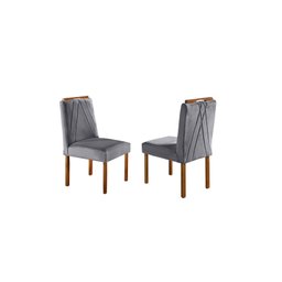 Conjunto Sala de Jantar 4 Lugares Lisboa Madeira Maciça Tampo Com Vidro - 2