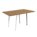 Ver imagem 1 de Mesa P/ Cozinha Iguaçu Aço C/ Tampo Madeirado 160x90cm Cromada/nogueira - Kappesberg