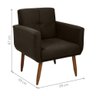 Poltrona Decorativa para Sala Lages Suede Marrom - 3