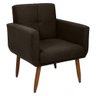 Poltrona Decorativa para Sala Lages Suede Marrom - 2