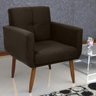 Poltrona Decorativa para Sala Lages Suede Marrom - 1