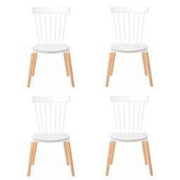 Conjunto com 4 Cadeiras para Sala de Jantar Windsor Pp - 1