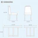 Ver imagem 3 de Mesa com 4 Cadeiras Madeira Maciça Prada Linho Móveis Mix Mel-Areia