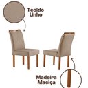 Ver imagem 5 de Mesa com 4 Cadeiras Madeira Maciça Prada Linho Móveis Mix Mel-Areia