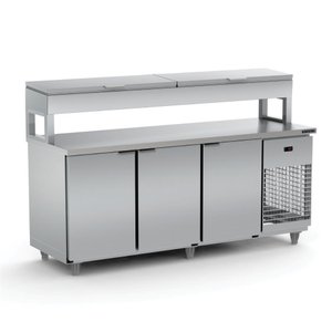 Balcão de Serviço Refrigerado Condimentador para Cozinha Industrial 2,00m Bsrc 2000 220v -