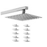 Chuveiro Ducha Slim 20x20 Inox Parede Kit 10 Unidades Banheiro Quintal Area Externa Piscina LEVA PRA - 2