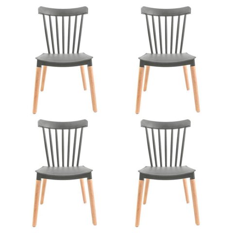 Conjunto com 4 Cadeiras para Sala de Jantar Windsor Pp