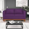 Sofá 3 Lugares Europa 180 cm Estilo Conforto e Elegância Suede Roxo - Amarena Móveis - 1
