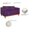 Sofá 3 Lugares Europa 180 cm Estilo Conforto e Elegância Suede Roxo - Amarena Móveis - 6