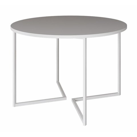 Mesa de Jantar Industrial Base De Ferro Branco em V Tampo 110 Branco