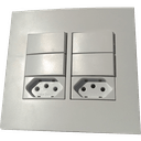 Ver imagem 2 de Conjunto 4x4" linha Clean Branco MarGirius 4 Interruptores Simples +2 tomadas 20 A