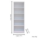 Ver imagem 3 de Estante para Livros Grande 164 cm Àpila 100% MDF com 5 Nichos Rimo - Branco