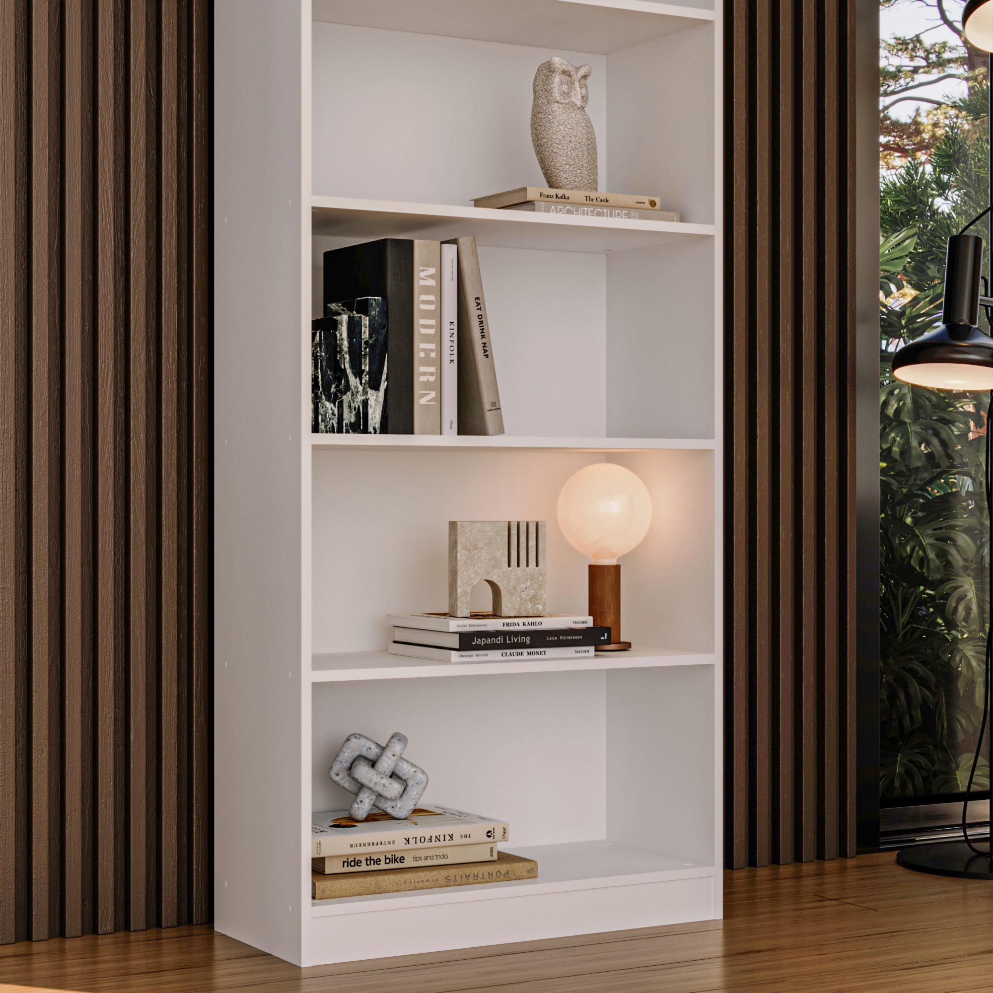 Estante para Livros Grande 164 Cm Àpila 100% Mdf com 5 Nichos Rimo - Branco - 2