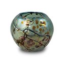 Ver imagem 1 de Vaso Redondo para Flores Arranjos Decorativo em Cristal Azul Metalizado - 17x19x19cm