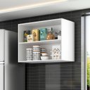 Ver imagem 2 de Armário Aéreo Cozinha 2 Portas Suspenso 70cm Lugano - Branco