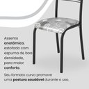 Ver imagem 6 de Conjunto Sala de Jantar Mesa Quadrada 75x75cm Tampo Ardósia Indiana 4 Cadeiras Paraty Preto/Paraopeba/Fosco