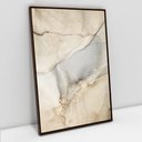 Ver imagem 1 de Quadro Decorativo em Canvas Abstrato Mármore Branco Perolado TaColado Moldura Flutuante 4,5cm Madeir