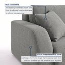 Ver imagem 5 de Sofá Cama Modular Orgânico Retrátil 4 Lugares 230cm Base Madeira Maciça Cancún