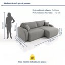 Ver imagem 3 de Sofá Cama Modular Orgânico Retrátil 4 Lugares 230cm Base Madeira Maciça Cancún